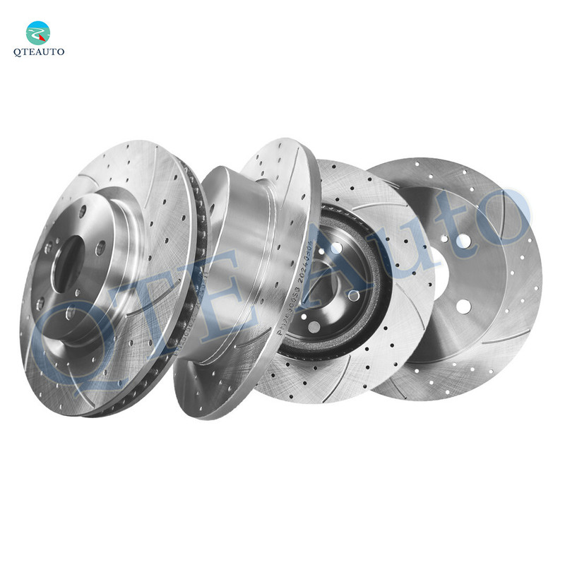 Set of 4 Front 296mm-Rear 281mm Drilled Slotted Brake Disc Rotors For 2006-2018 Toyota RAV4