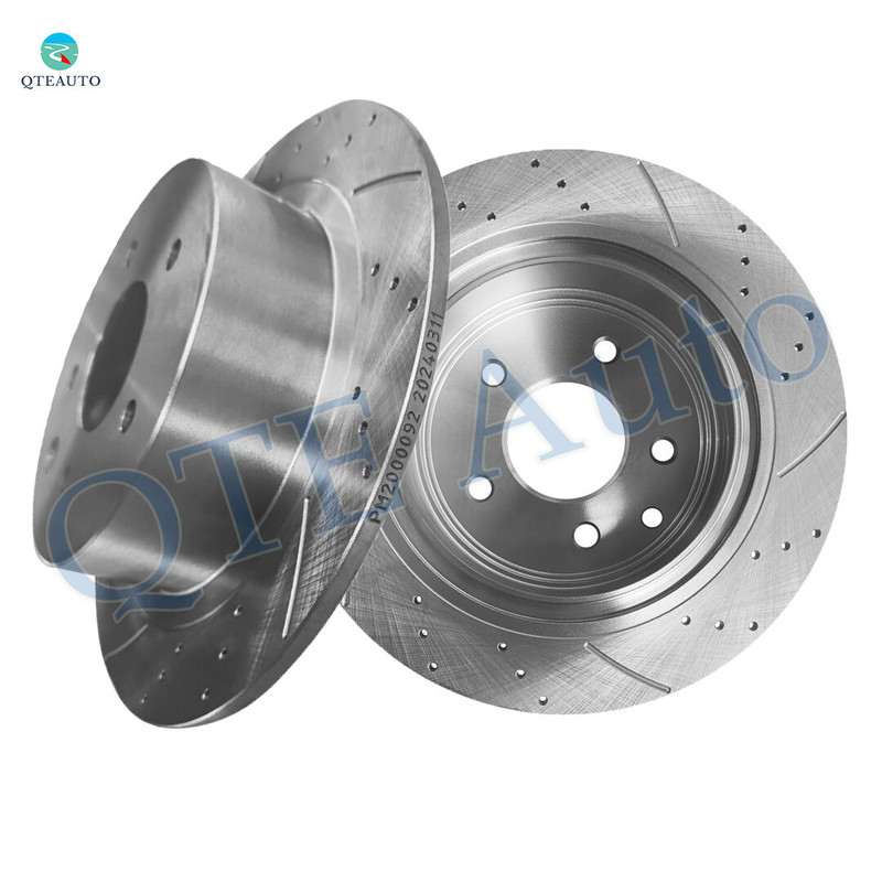 Rear 291.45mm Drilled Slotted Brake Disc Rotors For 2004-2008 Nissan Maxima