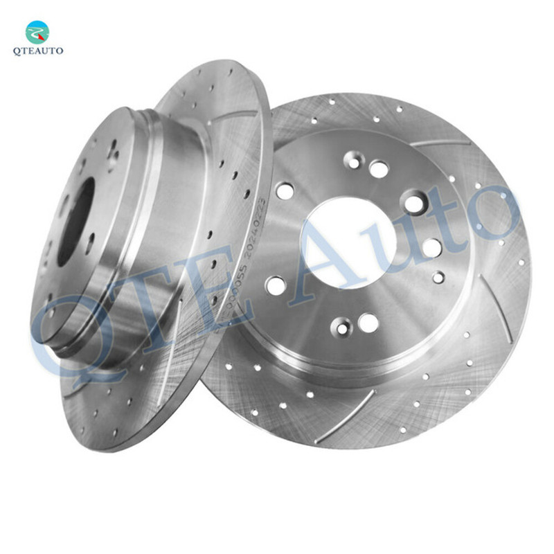 Rear 282mm Drilled Slotted Brake Disc Rotors For 1999-2008 Acura TL