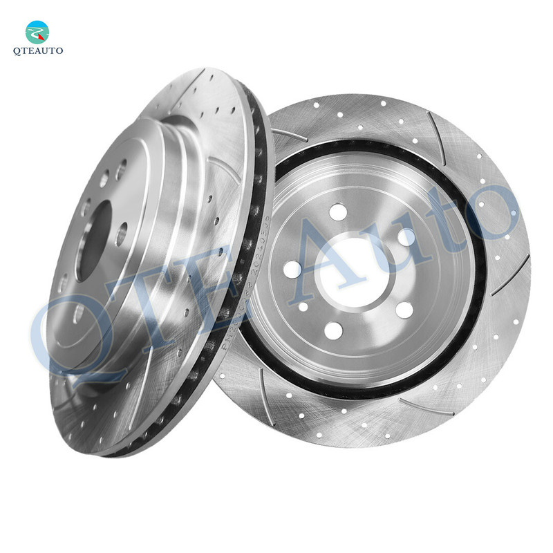 Rear Drilled Slotted Brake Disc Rotors For 2010-2015 Chevrolet Camaro