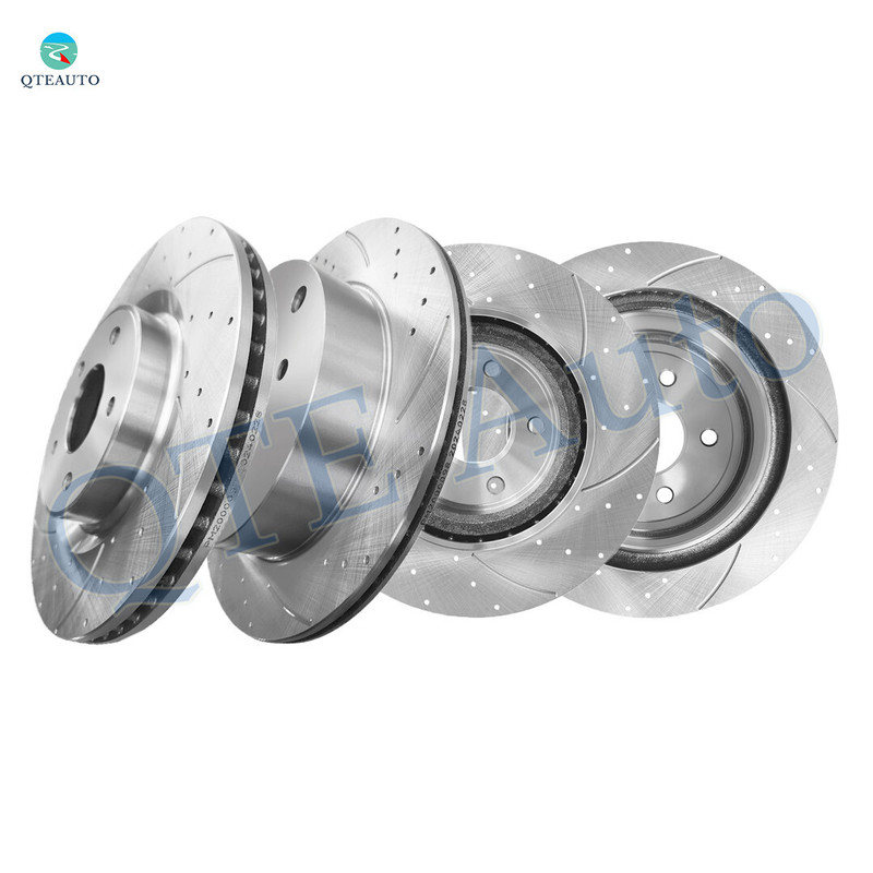 Set of 4 Front 320mm-Rear 308mm Drilled Slotted Brake Disc Rotors For 2015-2023 Nissan Murano