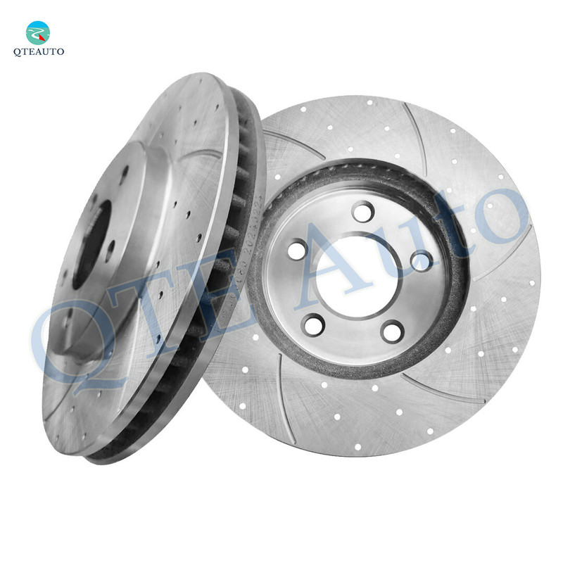 Front 293mm Drilled Slotted Brake Disc Rotors For 2005-2010 Ford Mustang Base