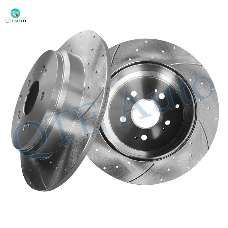 Rear 334mm Drilled Slotted Brake Disc Rotors For 2010-2013 Asuna ZDX