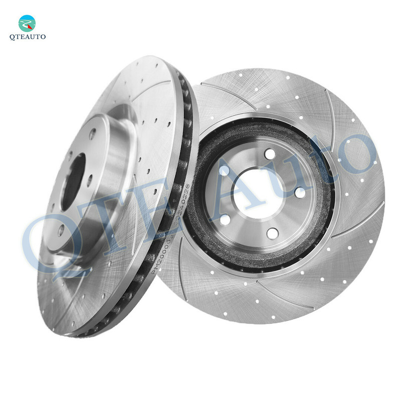 Front Drilled Slotted Brake Disc Rotors For 2013-2015 2017 Nissan Pathfinder
