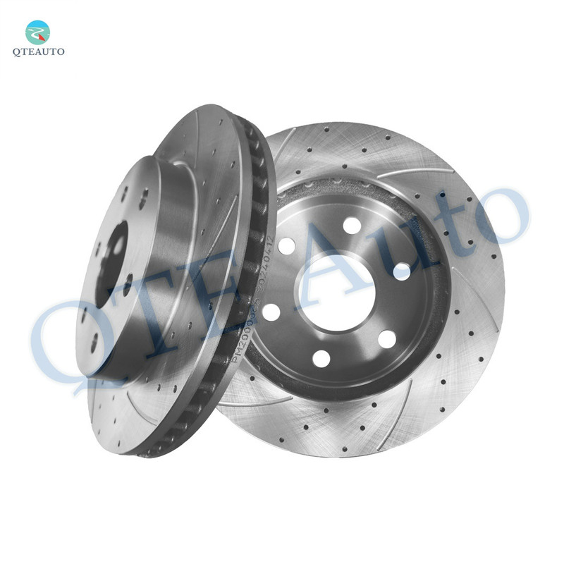 Front 305mm Drilled Slotted Brake Disc Rotors For 2000-2006 GMC Yukon