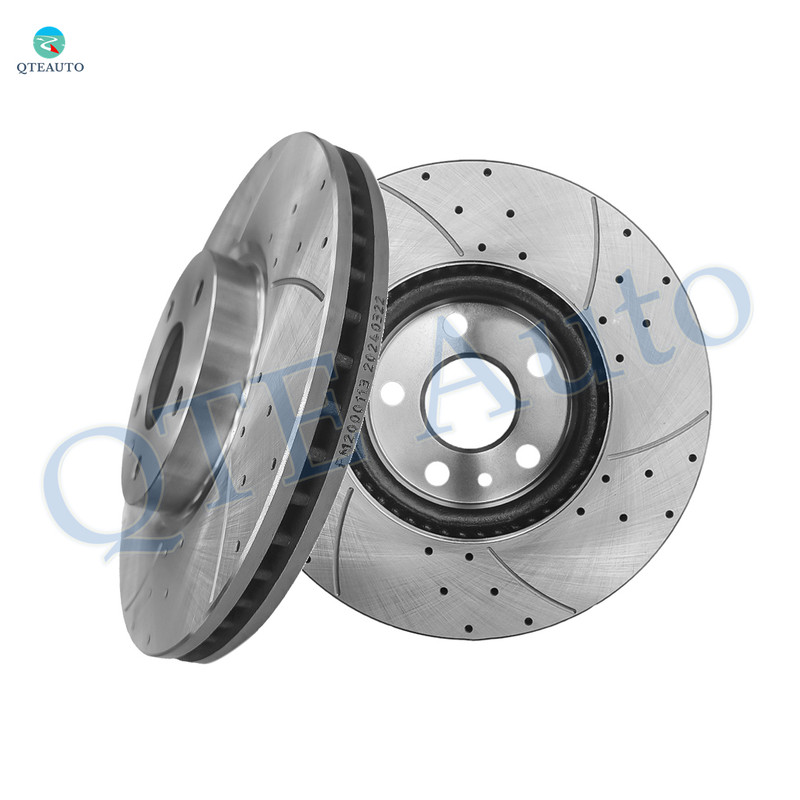 Front 300mm Drilled Slotted Brake Disc Rotors For 2013-2020 Ford Fusion