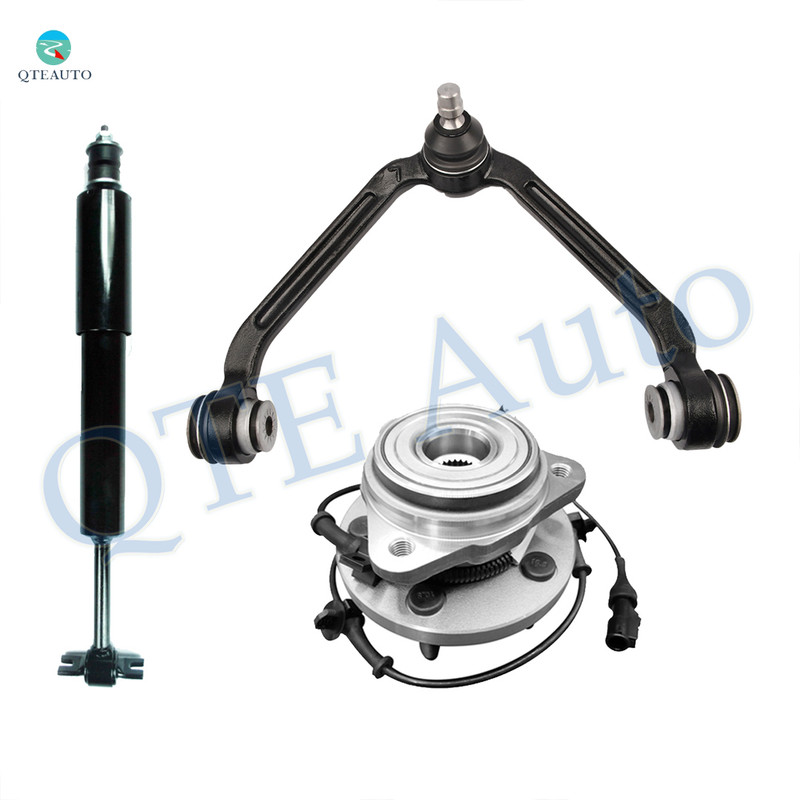 Set of 3 Front Left Upper Wheel Hub Bearing Assembly-Control Arm Ball Joint-Shock Absorber For 2003-2009 Mazda B4000