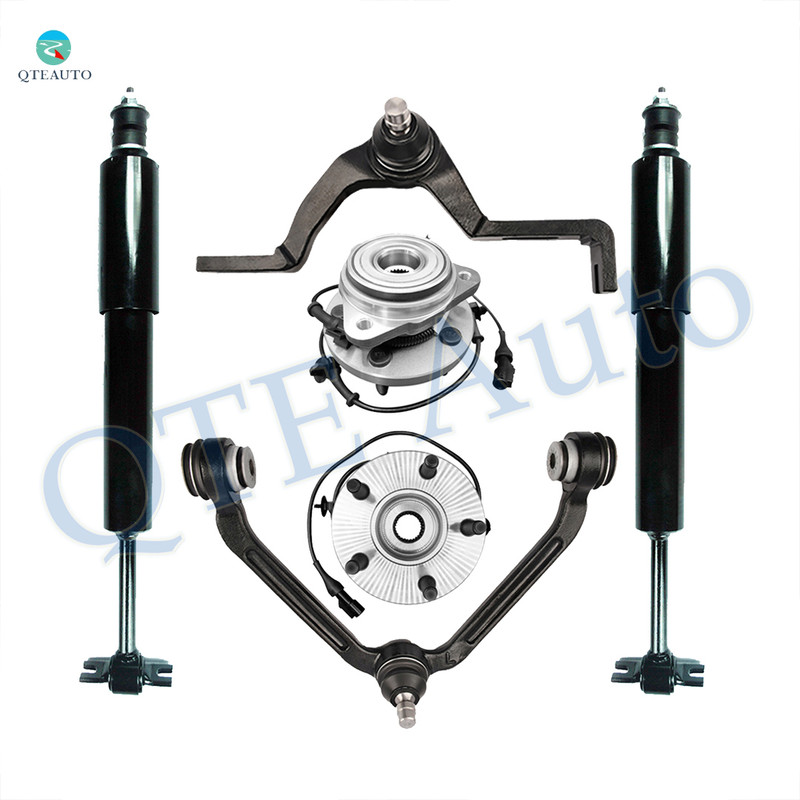 Set of 6 Front Upper Wheel Hub Bearing Assembly-Control Arm Ball Joint-Shock Absorber For 2003 2004 Mazda B4000