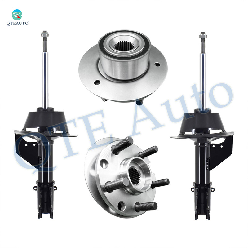 Set of 4 Front Wheel Hub Bearing Assembly-Suspension Strut Assembly For 1989 1990 Dodge Spirit