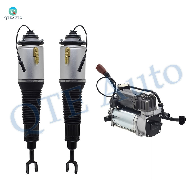 Set of 3 Air Suspension Compressor Pump-Front Air Suspension Spring Strut For 2004-2010 Audi A8 Quattro