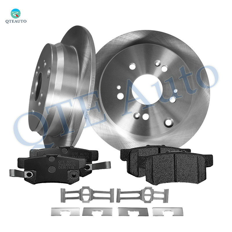 Set of 6 Rear Brake Disc Rotors 305mm-Ceramic Brake Pad Kit For 2007-2009 Acura RDX