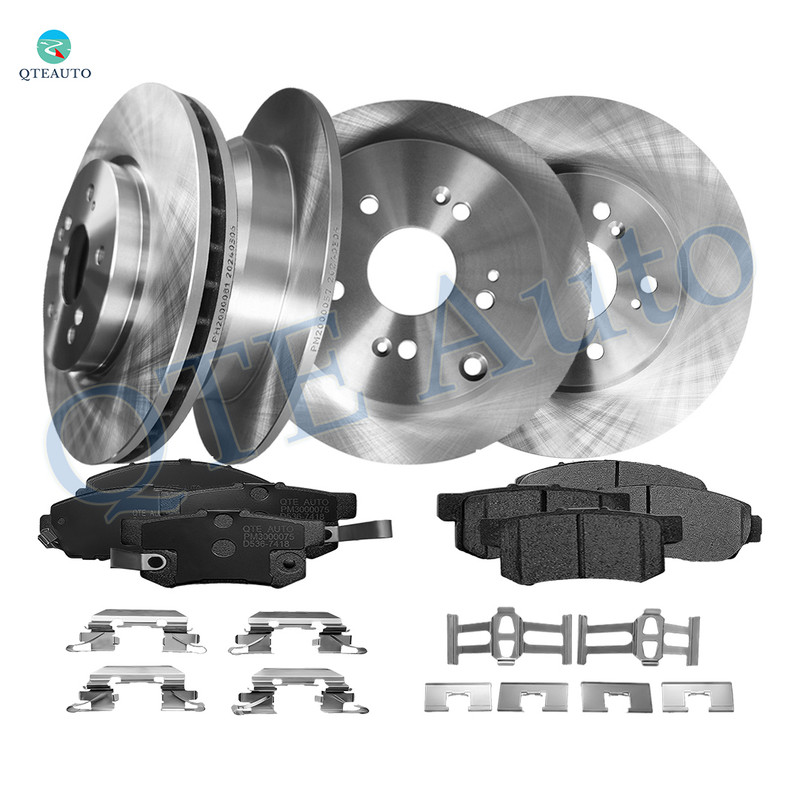 Set of 12 Front 296mm-Rear 305mm Brake Disc Rotors-Ceramic Brake Pad Kit For 2007-2009 Acura RDX