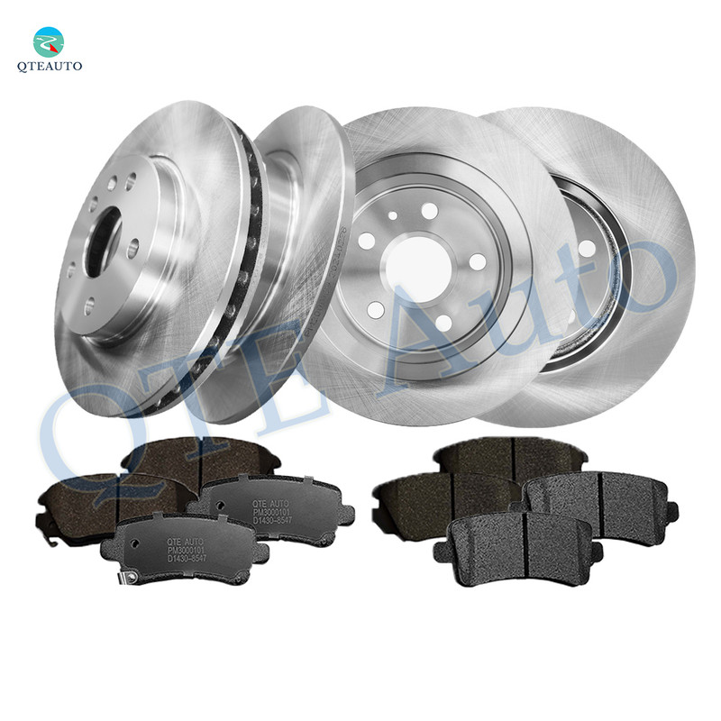 Set of 12 Front 296mm-Rear 292mm Brake Disc Rotors -Ceramic Brake Pad Kit For 2010 2011 Saab 9-5