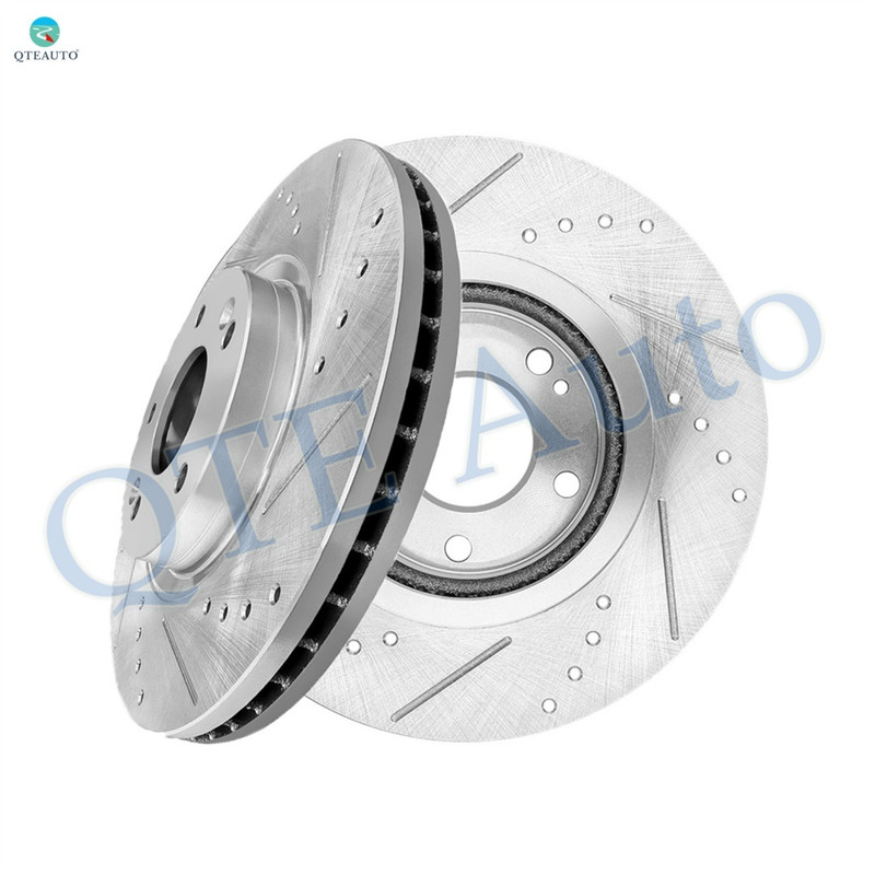 Front Drilled Slotted Brake Disc Rotors 300mm For 2011-2013 KIA Sorento