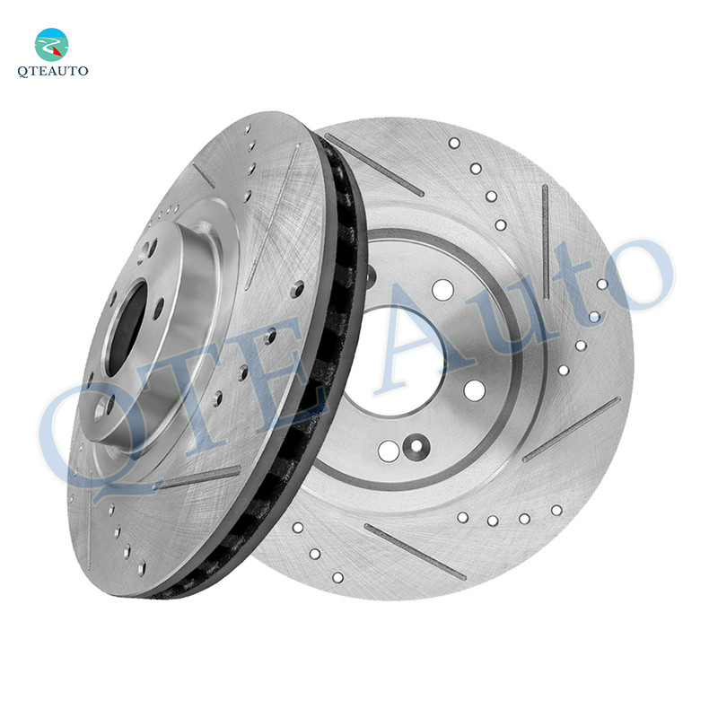 Front Drilled Slotted Brake Disc Rotors 320mm For 2014 2015 KIA Sorento