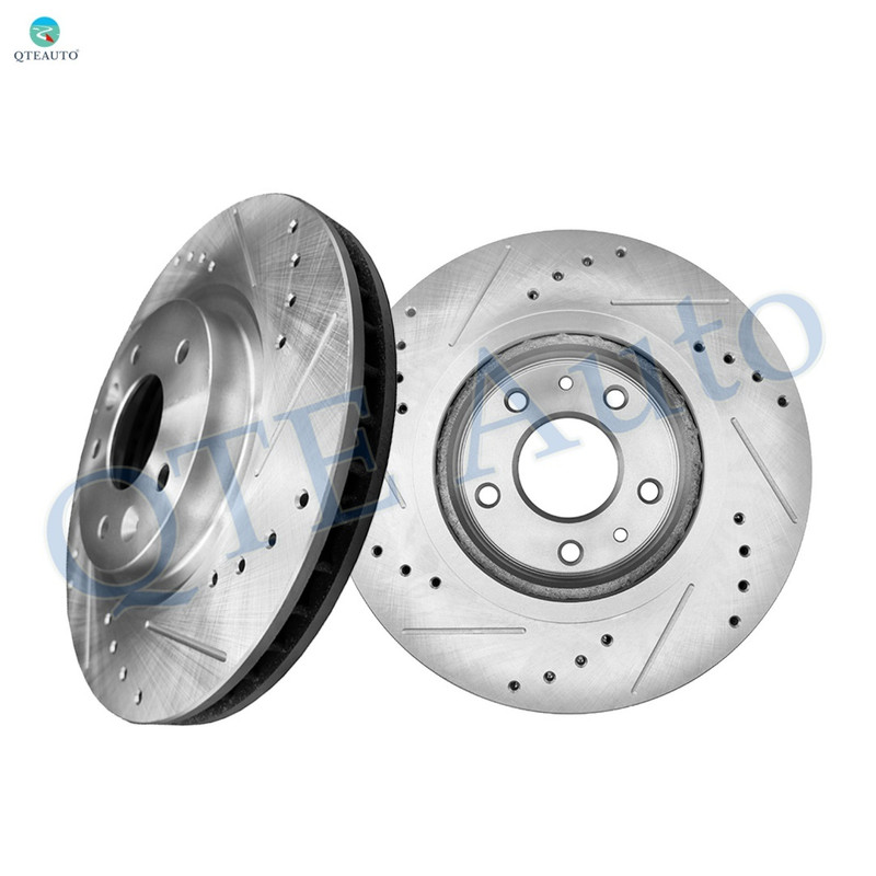 Front Drilled Slotted Brake Disc Rotors 296mm For 2015 Nissan Leaf