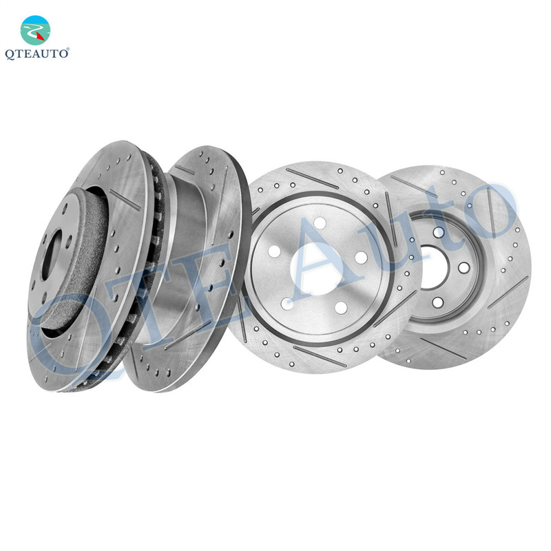 Set of 4 Front 328mm-Rear 320mm Drilled Slotted Brake Disc Rotors For 2005-2010 Jeep Grand Cherokee