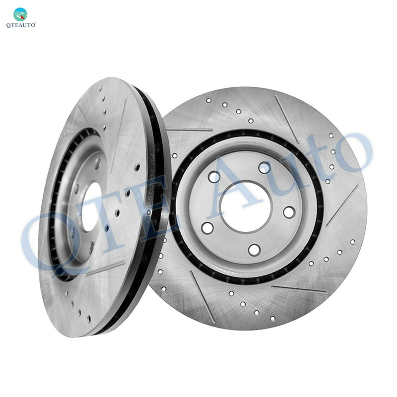 Front Drilled Slotted Brake Disc Rotors 330mm For 2012-2016 Chrysler Town & Country
