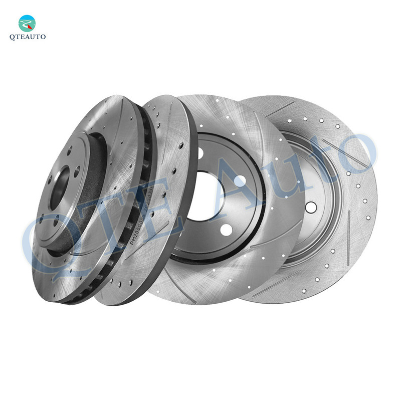 Set of 4 Front-Rear Drilled Slotted Brake Disc Rotors 330mm For 2011-2020 Dodge Durango