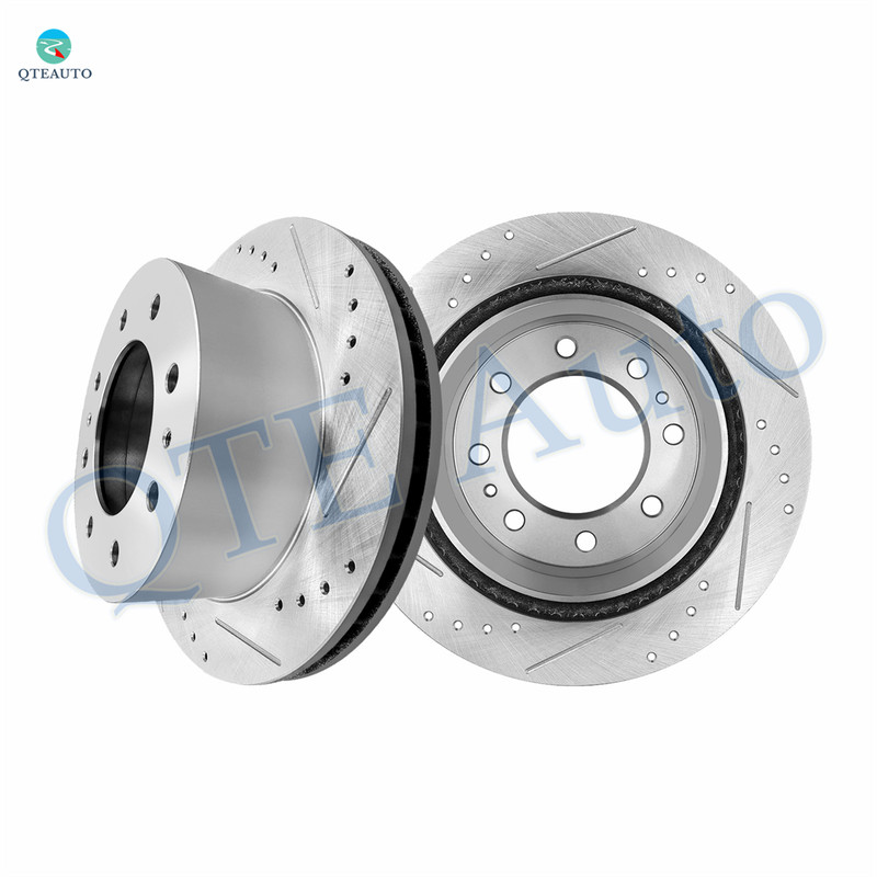 Rear Drilled Slotted Brake Disc Rotors For 2011-2018 Chevrolet Silverado 3500 HD