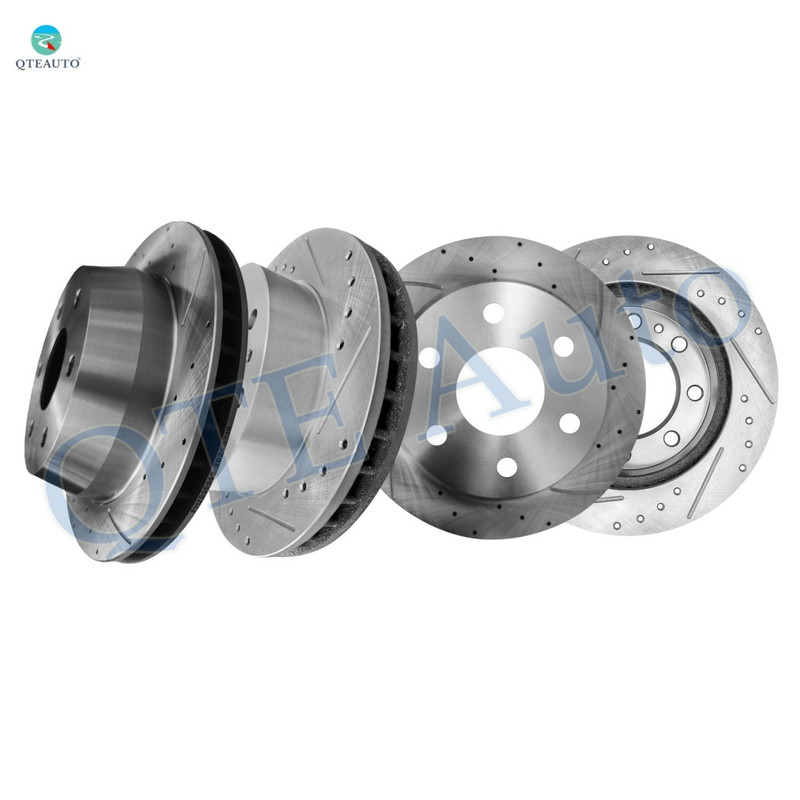 Set of 4 Front 325mm-Rear 330mm Drilled Slotted Brake Disc Rotors For 2001 Chevrolet Silverado 1500 HD