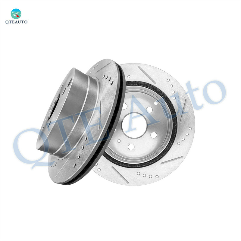 Rear Drilled Slotted Brake Disc Rotors 303mm For 2010-2017 Chevrolet Equinox