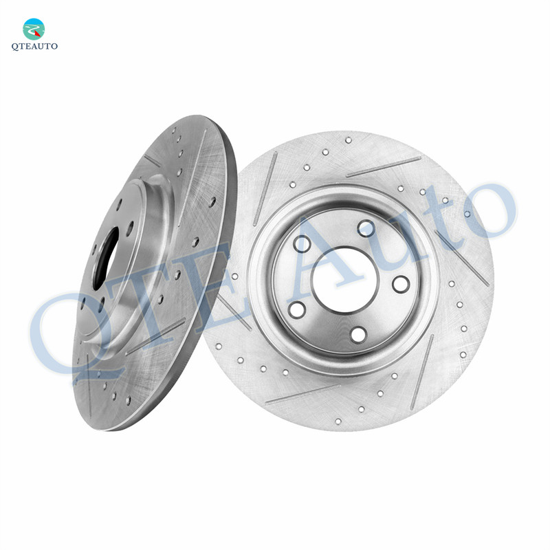 Rear Drilled Slotted Brake Disc Rotors 328mm For 2012-2016 Chrysler Town & Country
