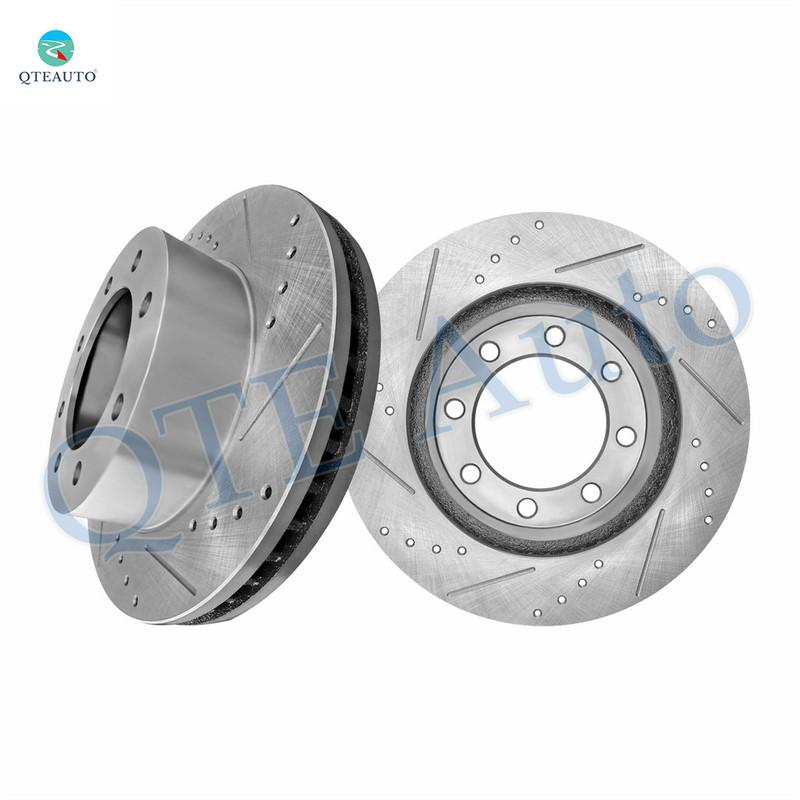 Front Drilled Slotted Brake Disc Rotors 347mm For 2005-2012 Ford F-350 Super Duty