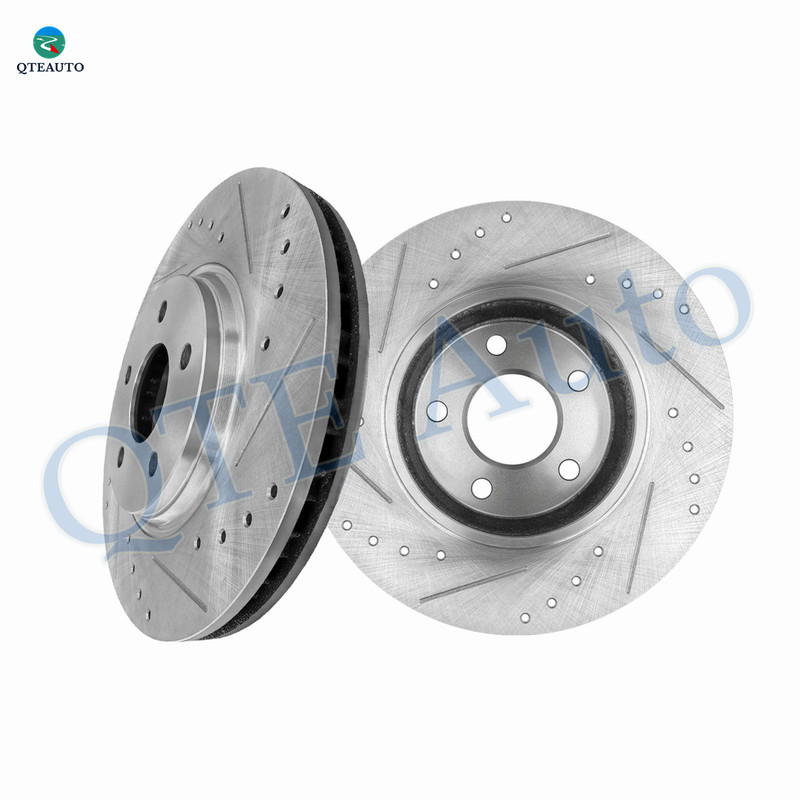 Front Drilled Slotted Brake Disc Rotors 296mm For 2004-2012 Chevrolet Malibu