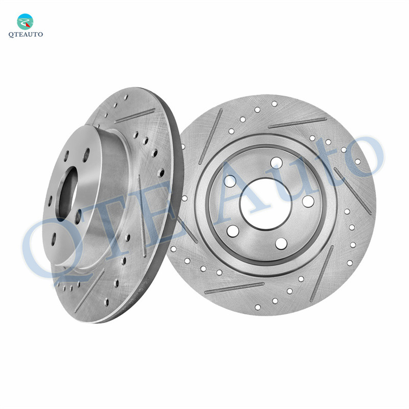 Rear Drilled Slotted Brake Disc Rotors 270mm For 2004-2012 Chevrolet Malibu