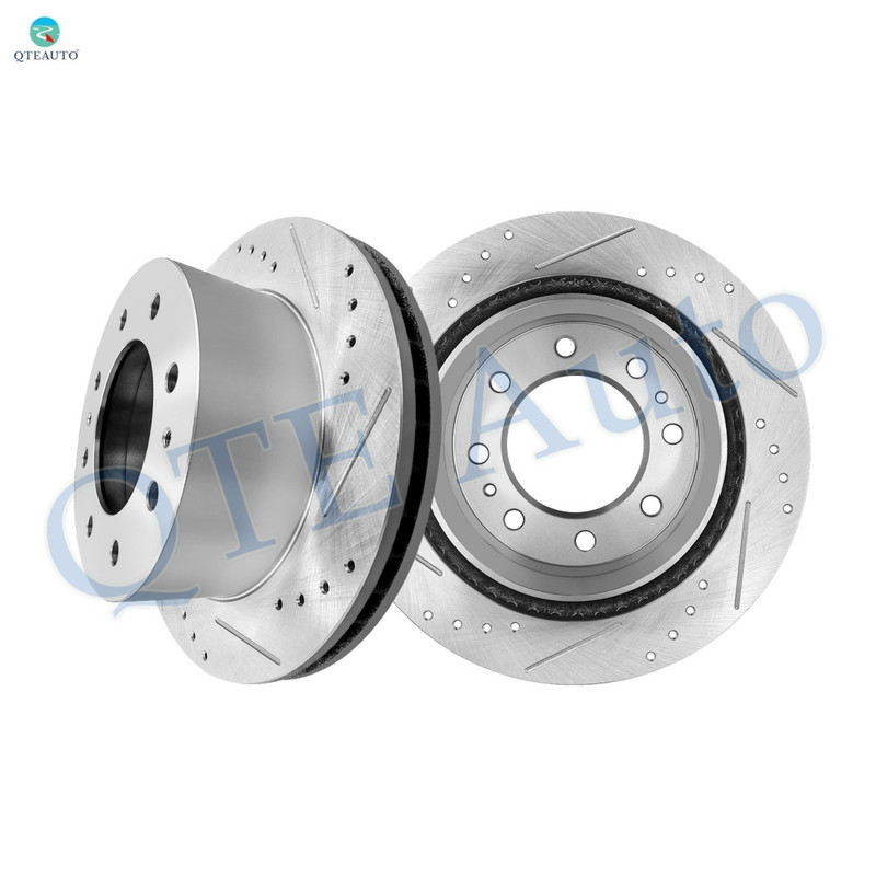 Rear 360mm Drilled Slotted Brake Disc Rotors For 2011-2018 GMC Sierra 3500 HD