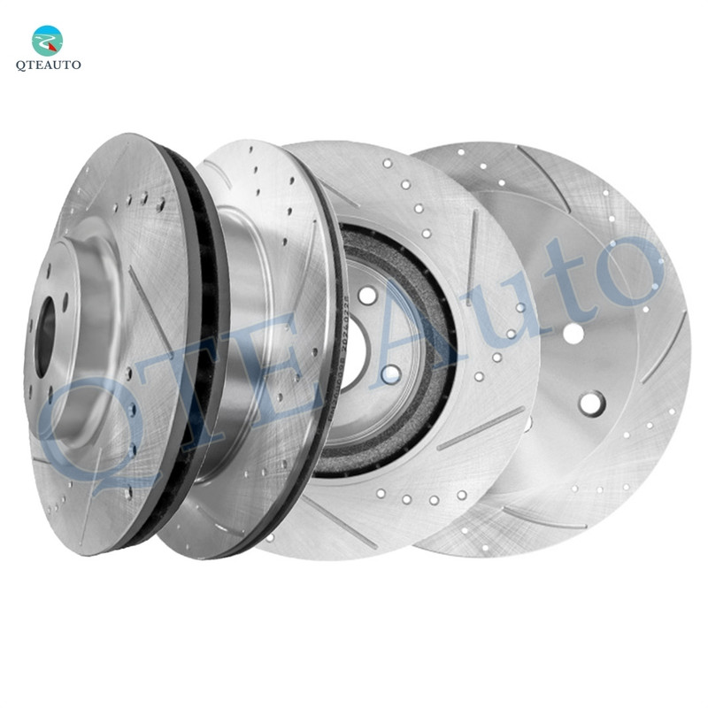 Set of 4 Front 320mm-Rear 308mm Drilled Slotted Brake Disc Rotors For 2016-2020 Infiniti QX60 5 Stud Wheel