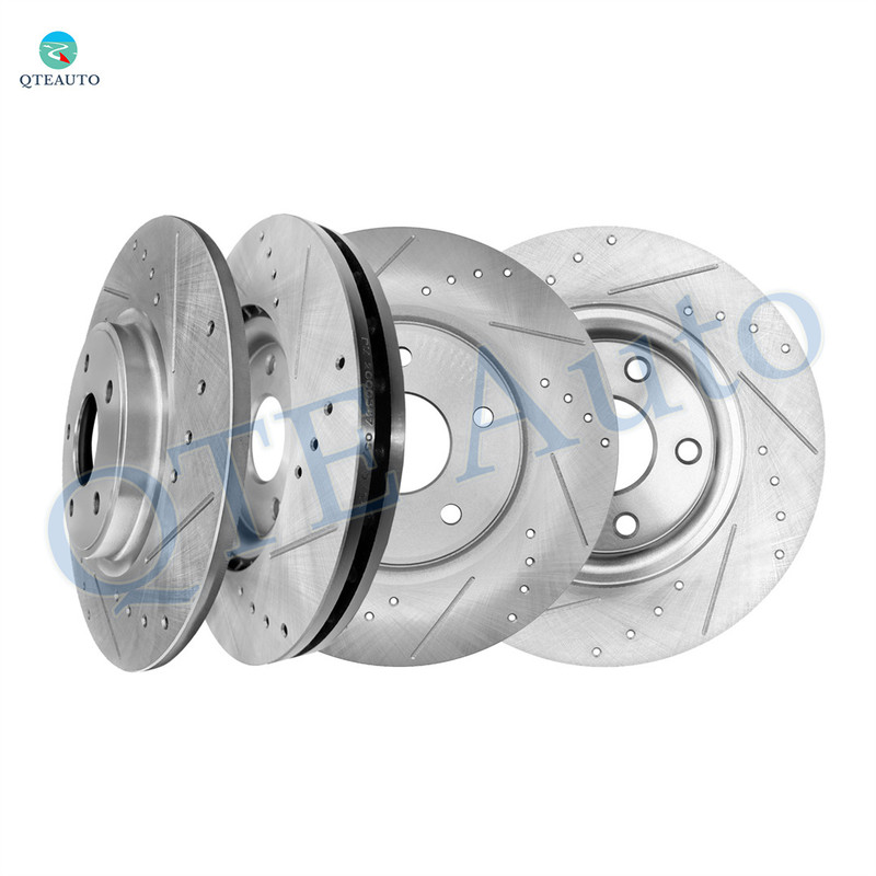 Set of 4 Front 330mm-Rear 328mm Drilled Slotted Brake Disc Rotors For 2012-2020 Dodge Grand Caravan