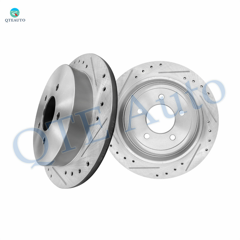 Rear Drilled Slotted Brake Disc Rotors 334mm For 1997-2002 Ford Expedition