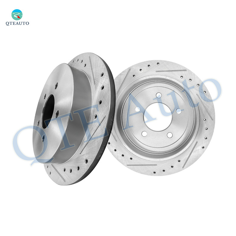 Rear Drilled Slotted Brake Disc Rotors 334mm For 2004 Ford F-150 Heritage