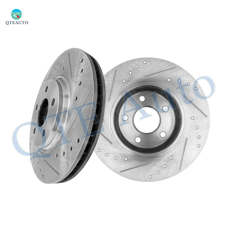 Front Drilled Slotted Brake Disc Rotors 296mm For 2005-2010 Pontiac G6