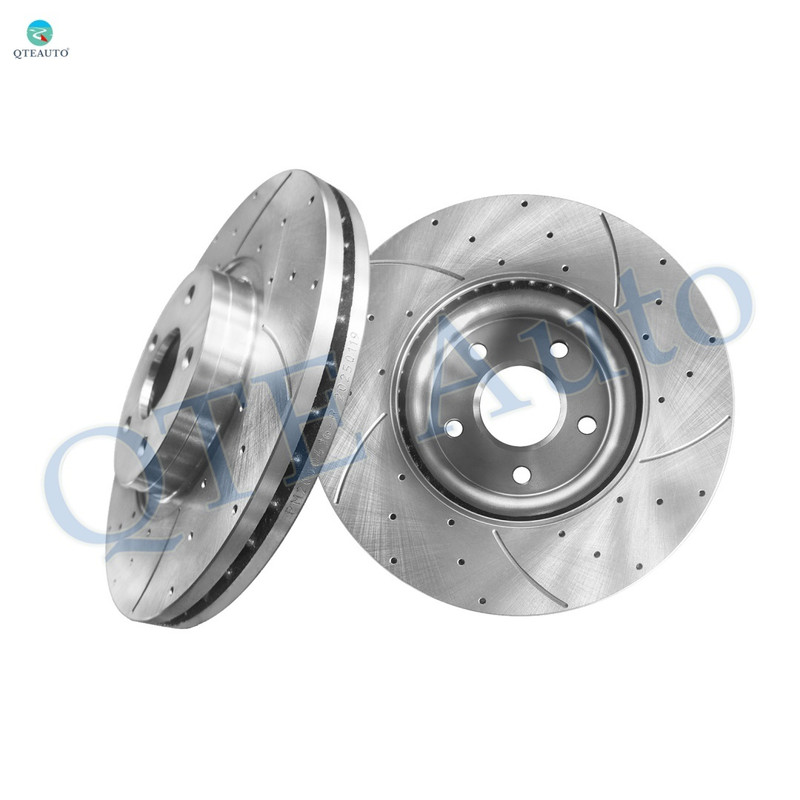 Front 300mm Drilled Slotted Brake Disc Rotors For 2013-2019 Ford Escape 5 Stud Wheel