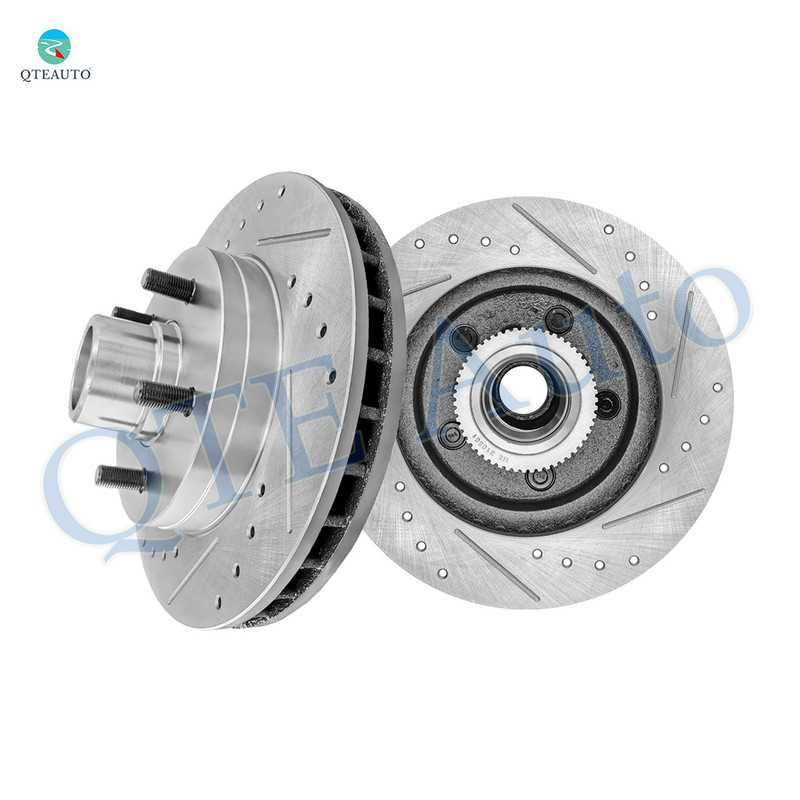 Front 295mm Drilled Slotted Brake Disc Rotors and Hub Assembly Fits For 1996-1999 Chevrolet Tahoe