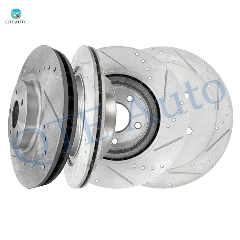 Set of 4 Front 320mm-Rear 308mm Drilled Slotted Brake Disc Rotors For 2016-2020 Infiniti QX60
