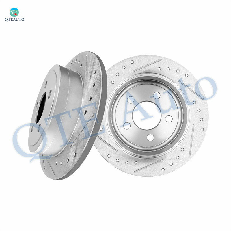 Rear Drilled Slotted Brake Disc Rotors 285mm For 2003-2007 Jeep Liberty