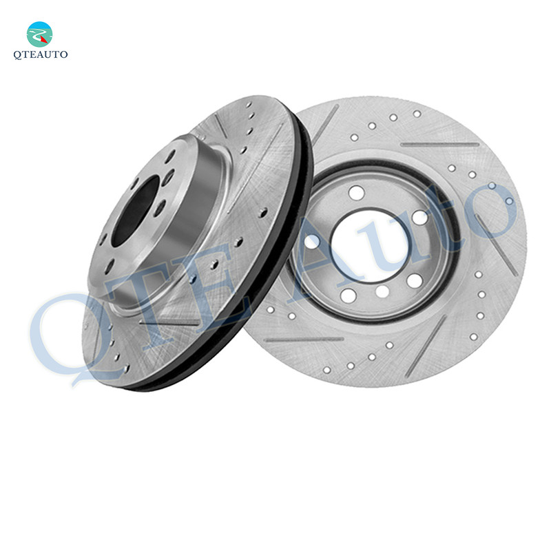 Front Drilled Slotted Brake Disc Rotors 300mm For 1999 2000 BMW 323I Base