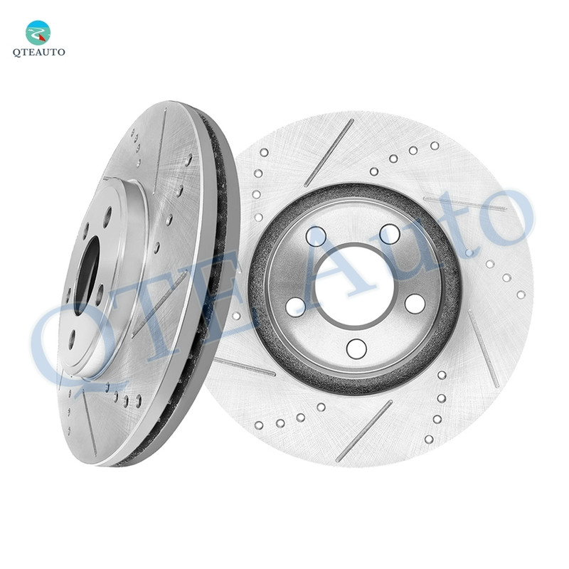 Front Drilled Slotted Brake Disc Rotors 305.2mm For 2003-2011 Ford Crown Victoria