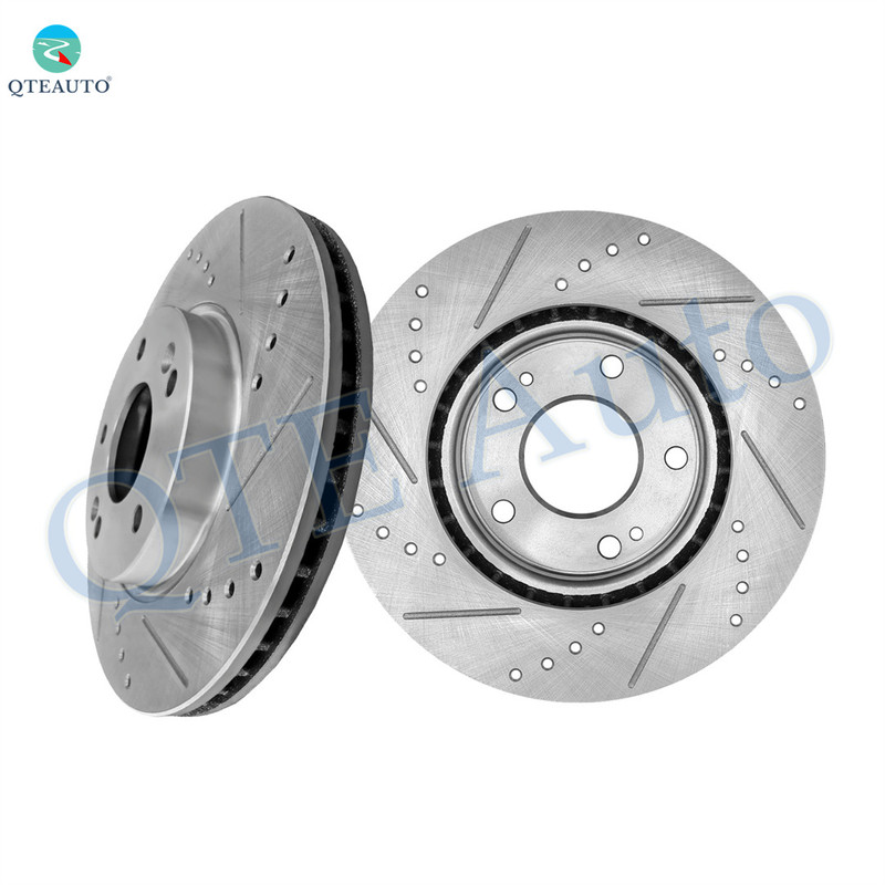 Front Drilled Slotted Brake Disc Rotors 280mm For 2014-2020 KIA Soul