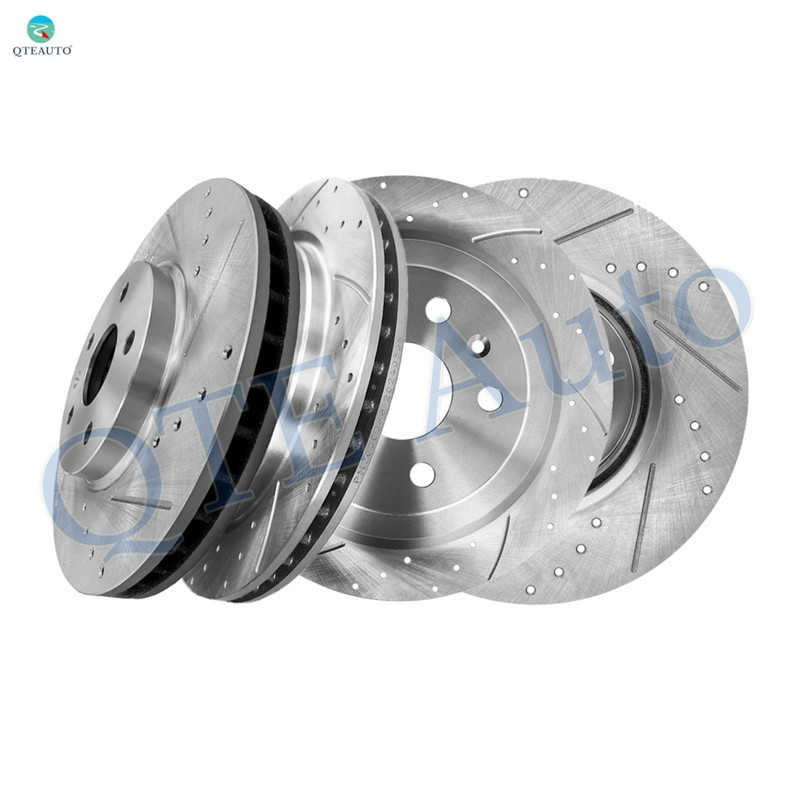 Set of 4 Front 316mm-Rear 315mm Drilled Slotted Brake Disc Rotors For 2010-2014 Cadillac CTS