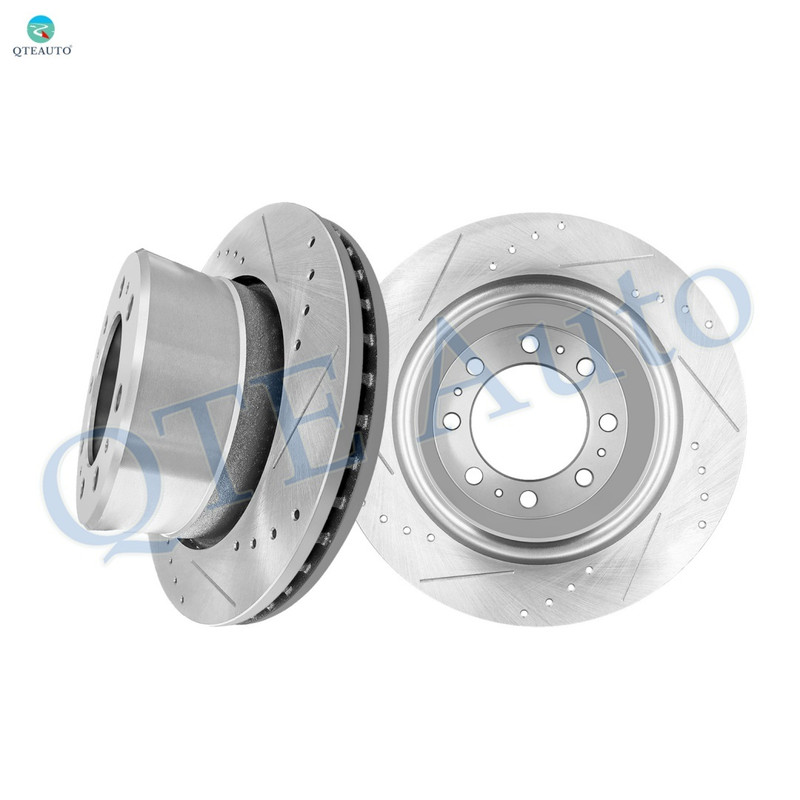 Rear Drilled Slotted Brake Disc Rotors 358.1mm For 2009 2010 Dodge RAM 3500