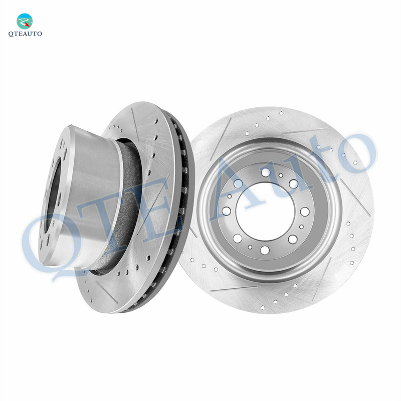 Rear Drilled Slotted Brake Disc Rotors 358.1mm For 2011-2019 RAM 3500