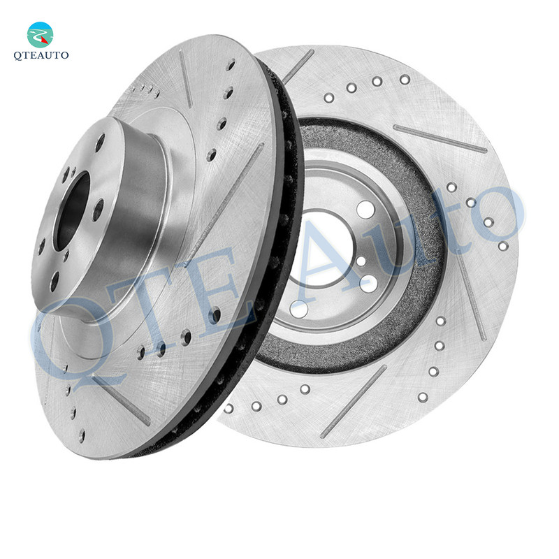 Front Drilled Slotted Brake Disc Rotors 293mm For 2002-2007 Subaru Impreza