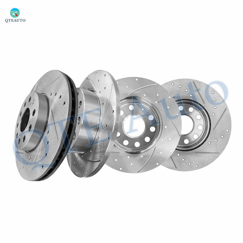 Set of 4 Front 280mm-Rear 260mm Drilled Slotted Brake Disc Rotors For 2005-2010 Volkswagen Jetta