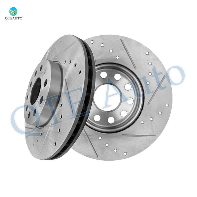 Front Drilled Slotted Brake Disc Rotors 288mm For 2015-2019 Volkswagen E-Golf