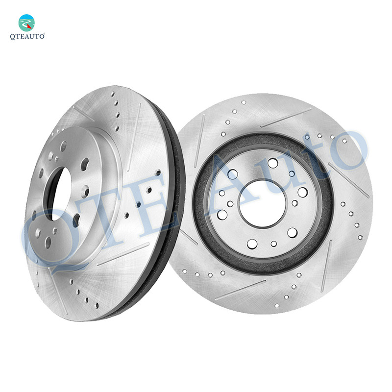Front Drilled Slotted Brake Disc Rotors 329.95mm For 2007-2014 Cadillac Escalade